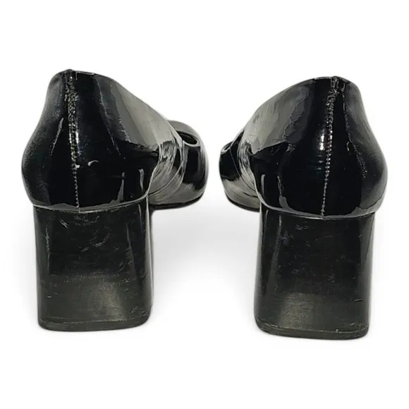Mercedes Castillo Womens Black Patent Leather Round Toe Classic Pumps Black Sz 7