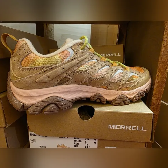 Merrell Moab 3 Bliss Hiking Shoes - Tan and Orange