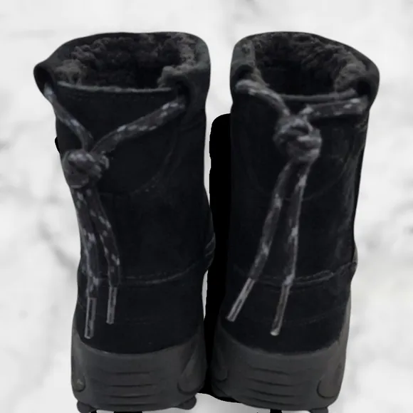 Merrell Suede Black Boots Waterproof Faux Fur Men Size 8.5