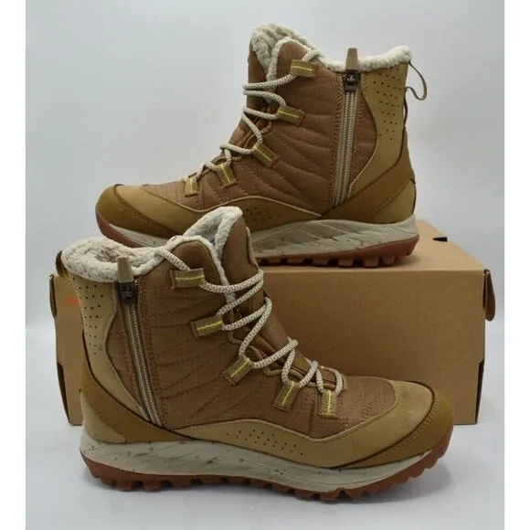 Merrell Womens Size 8 Antora Mid Tobacco Waterproof Insulated Sneaker Boots
