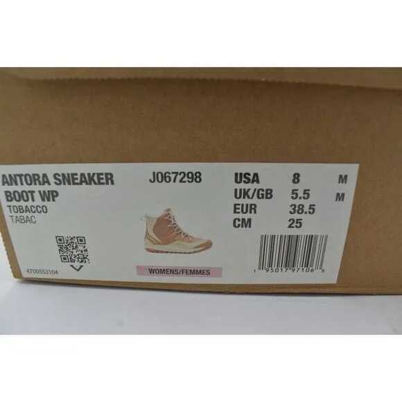 Merrell Womens Size 8 Antora Mid Tobacco Waterproof Insulated Sneaker Boots