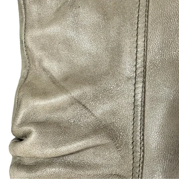 MIZ MOOZ Shelley Buttery Soft  Scrunched Tall Zip Green Gray Boots 10 New Flaw