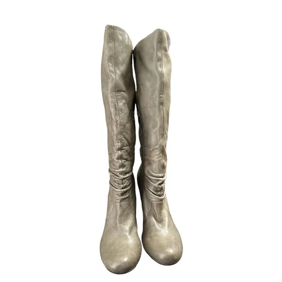 MIZ MOOZ Shelley Buttery Soft  Scrunched Tall Zip Green Gray Boots 10 New Flaw