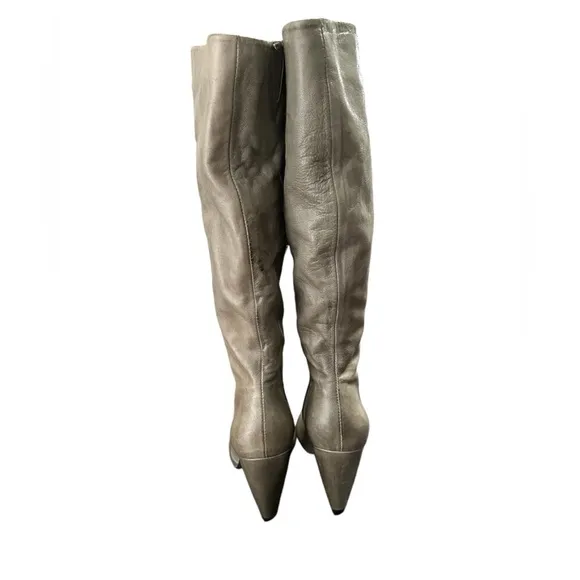 MIZ MOOZ Shelley Buttery Soft  Scrunched Tall Zip Green Gray Boots 10 New Flaw