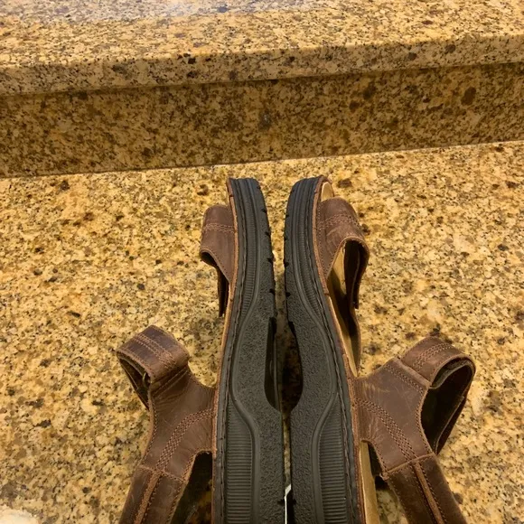 Naot Brown Comfort Ankle Strap Sandals Cork Sole 46 US 13 Israel Walking shoes
