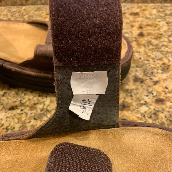 Naot Brown Comfort Ankle Strap Sandals Cork Sole 46 US 13 Israel Walking shoes