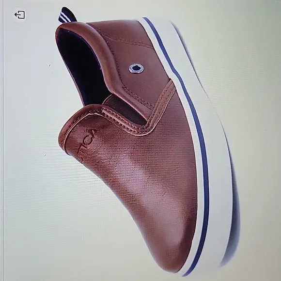 Nautica Akeley brown smooth kids slip on casual athletic sneaker toddler 10 NEW…