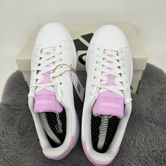 New adidas Advantage 'White Bliss Lilac' Women's Shoes Size 8.5