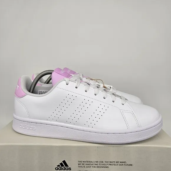 New adidas Advantage 'White Bliss Lilac' Women's Shoes Size 8.5