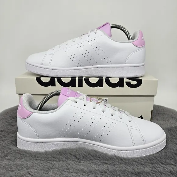 New adidas Advantage 'White Bliss Lilac' Women's Shoes Size 8.5