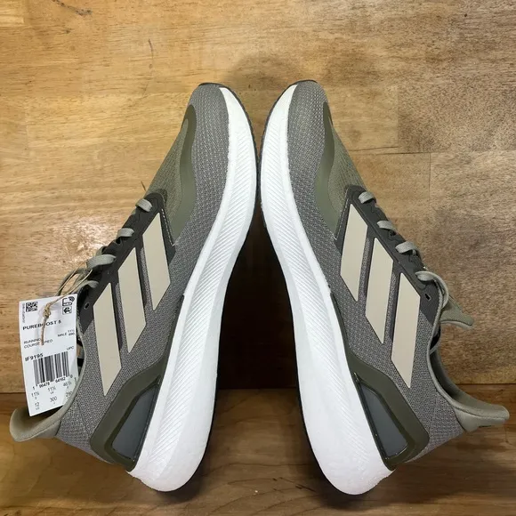 NEW Adidas Pureboost 5 Mens Size 12 Running Shoes Sneakers Beige Olive IF9195