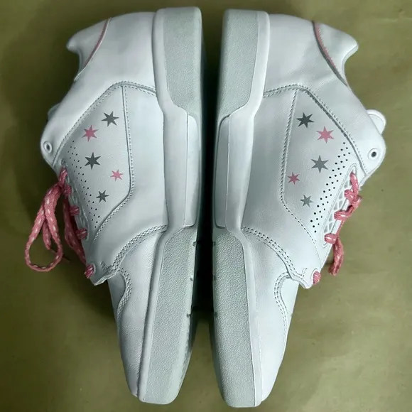 NEW Adidas Slamcourt Skateboard Shoes Stars Low-Top White Pink Size 10.5