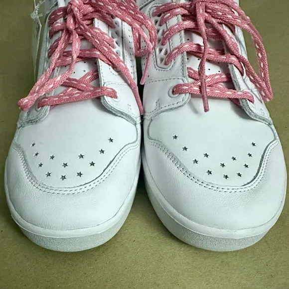 NEW Adidas Slamcourt Skateboard Shoes Stars Low-Top White Pink Size 10.5