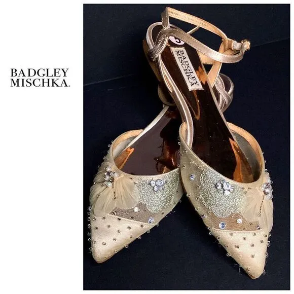 New. Badgley Mischka jeweled shoes. Size 5. Retails $240