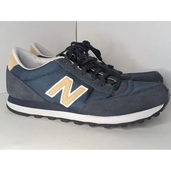 New Balance 501 Men's Shoes Size 8 Navy/ Tan Classic ML501BNV‎