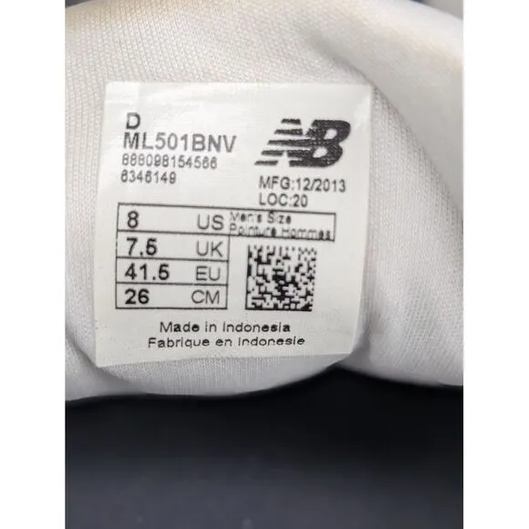 New Balance 501 Men's Shoes Size 8 Navy/ Tan Classic ML501BNV‎