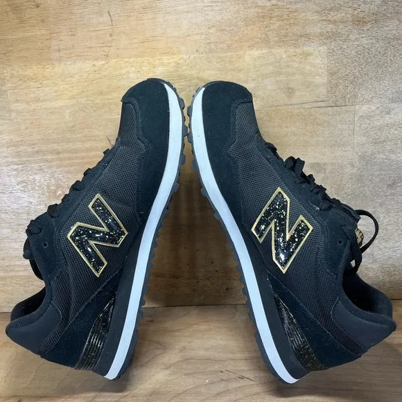 New Balance 515 SUEDE Womens Size 12 Shoes Sneakers Black/Gold Metallic WL515HRB