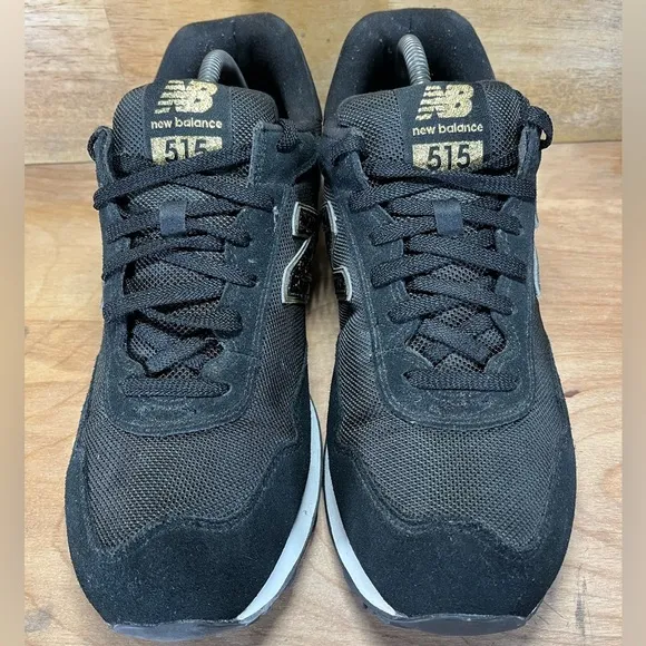 New Balance 515 SUEDE Womens Size 12 Shoes Sneakers Black/Gold Metallic WL515HRB