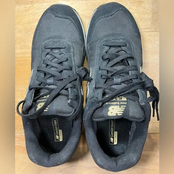 New Balance 515 SUEDE Womens Size 12 Shoes Sneakers Black/Gold Metallic WL515HRB