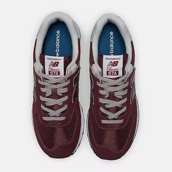 New Balance 574 Classic Suede Unisex Shoes Size 10 Burgundy