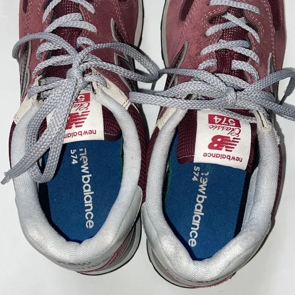New Balance 574 Classic Suede Unisex Shoes Size 10 Burgundy