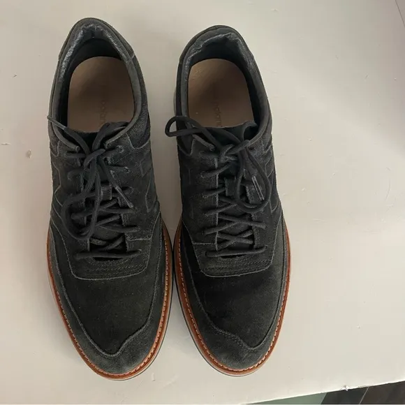 New Balance Classic Mens Suede Leather Oxford Shoes Black Size 10.5