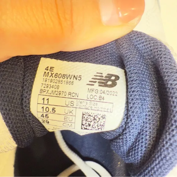 New Balance‎ White and Blue Athletic Shoes with Textured Upper