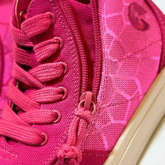 NEW BILLY FOOTWEAR kids classic DIR high top shoes - in pink pr size 9M nwob