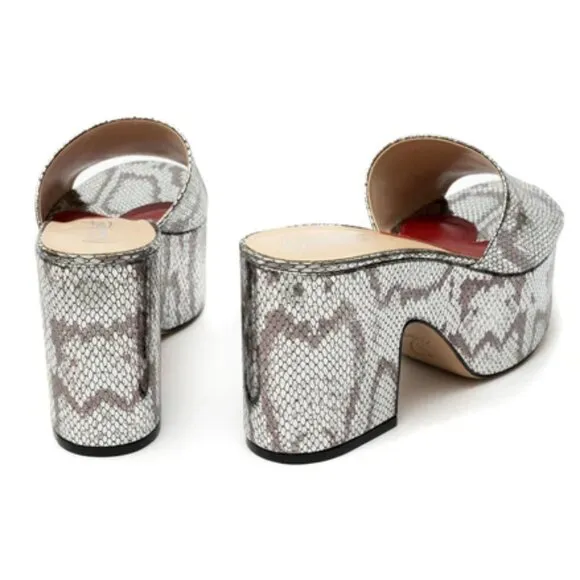 NEW CLAUDIA LISOTTA Made In Brazil Leather Naomi Platform Sandal silver 663mn