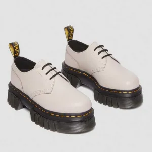 NEW Dr Marten Audrick 3 Eye Cobblestone Grey Platform Derby Shoes Sz 9