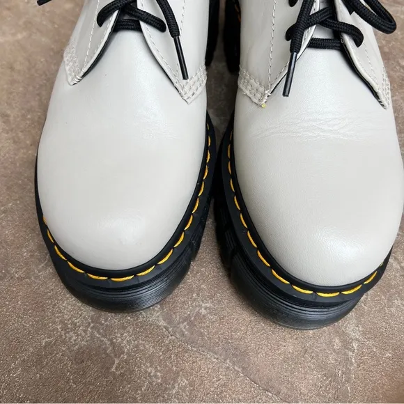 NEW Dr Marten Audrick 3 Eye Cobblestone Grey Platform Derby Shoes Sz 9