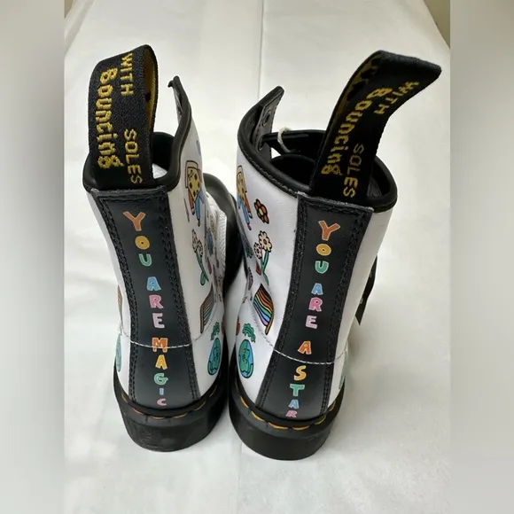 NEW Dr. Martens 1460 WEDNESDAY HOLMES FOR PRIDE LEATHER BOOTS