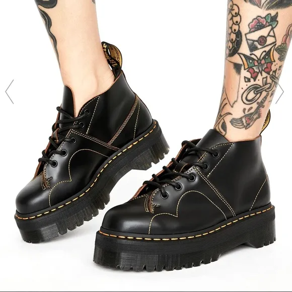 NEW DR MARTENS CHURCH QUAD PLATFORM BOOTS