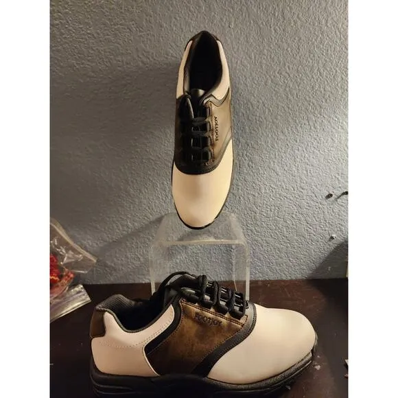 New FootJoy FJ Green Joy Saddle Golf Shoes Men’s 9 M White Brown Black 45515‎
