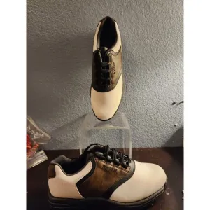 New FootJoy FJ Green Joy Saddle Golf Shoes Men’s 9 M White Brown Black 45515‎