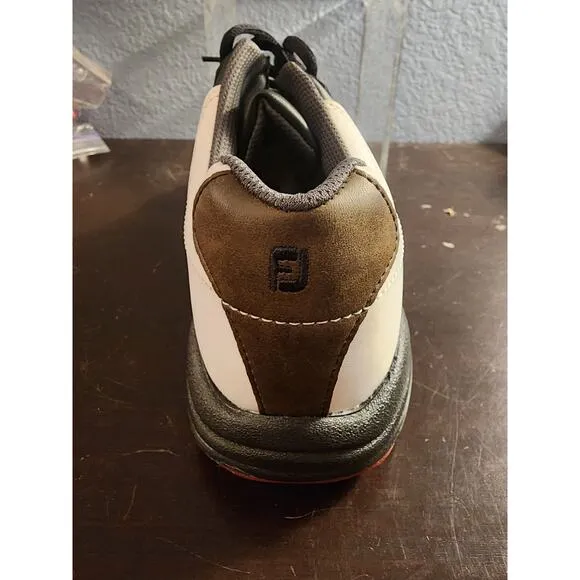 New FootJoy FJ Green Joy Saddle Golf Shoes Men’s 9 M White Brown Black 45515‎