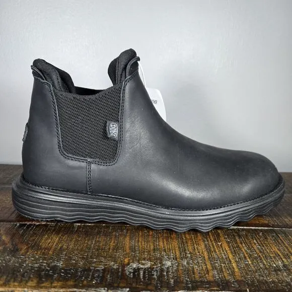NEW Hey Dude Branson Classic Boot Womens Size 11 Water Repellent Black Leather