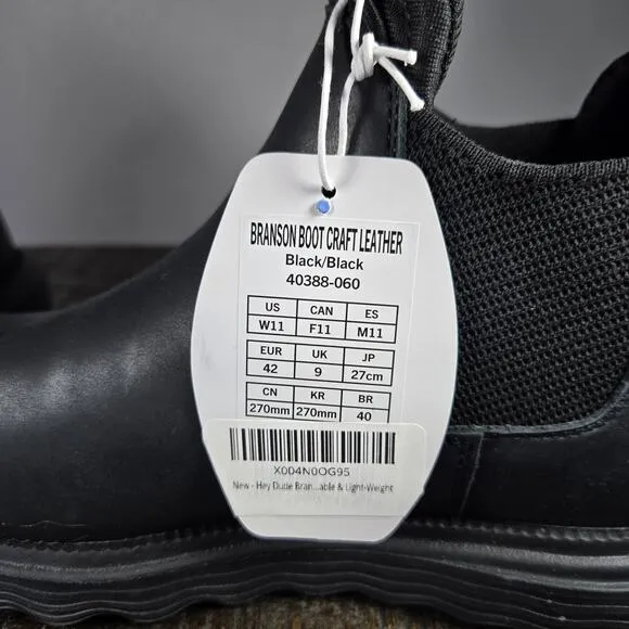 NEW Hey Dude Branson Classic Boot Womens Size 11 Water Repellent Black Leather