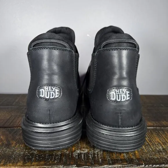 NEW Hey Dude Branson Classic Boot Womens Size 11 Water Repellent Black Leather