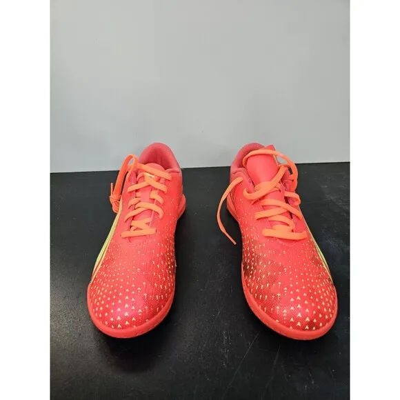 New KIDS Size 5C Orange Puma Ultra Play It Jr Indoor Soccer Shoes 106927-03