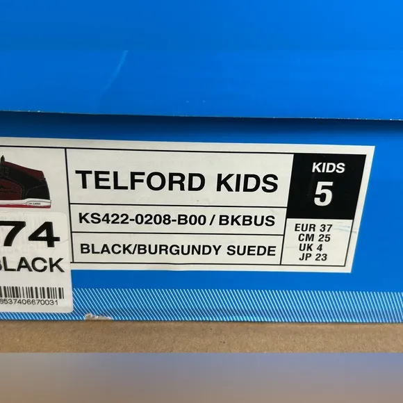 NEW! Lakai Skateboard Shoes Sneakers Telford Black/Burgundy Suede Size 5 Youth