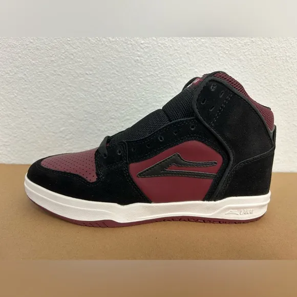 NEW! Lakai Skateboard Shoes Sneakers Telford Black/Burgundy Suede Size 6