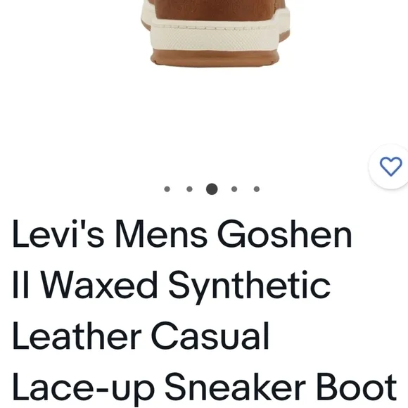 NEW LEVI's MEN GOSHEN II CASUAL LACED UP SNEAKER BOOTS SIZE 9.5