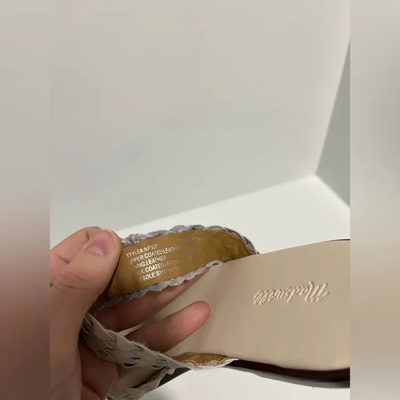 NEW Madewell The Mena Slide Sandal in Ecru size 6.5