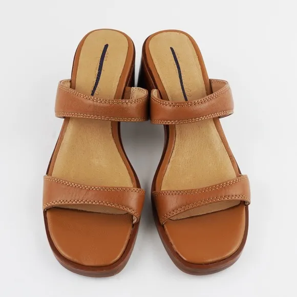 New MADEWELL The Saige Double-Strap Sandal in Leather in Desert Camel