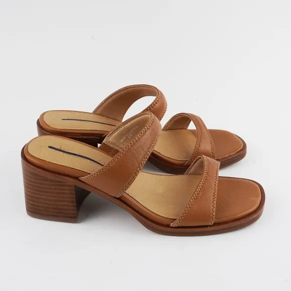 New MADEWELL The Saige Double-Strap Sandal in Leather in Desert Camel
