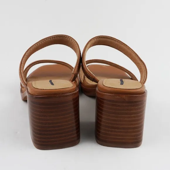 New MADEWELL The Saige Double-Strap Sandal in Leather in Desert Camel
