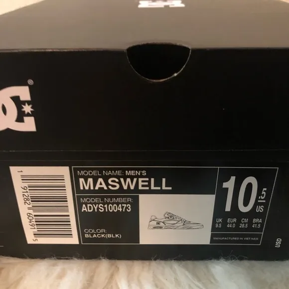 NEW Men’s Dc Maswell Black Skate Shoes Size 7 US!