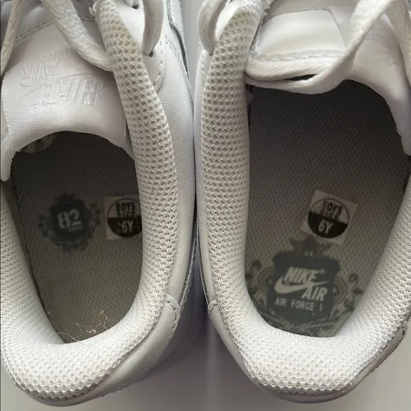 New Nike Air Force 1 White Sneakers, size 6Y
