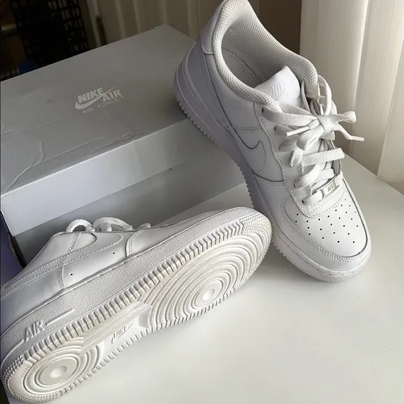New Nike Air Force 1 White Sneakers, size 6Y